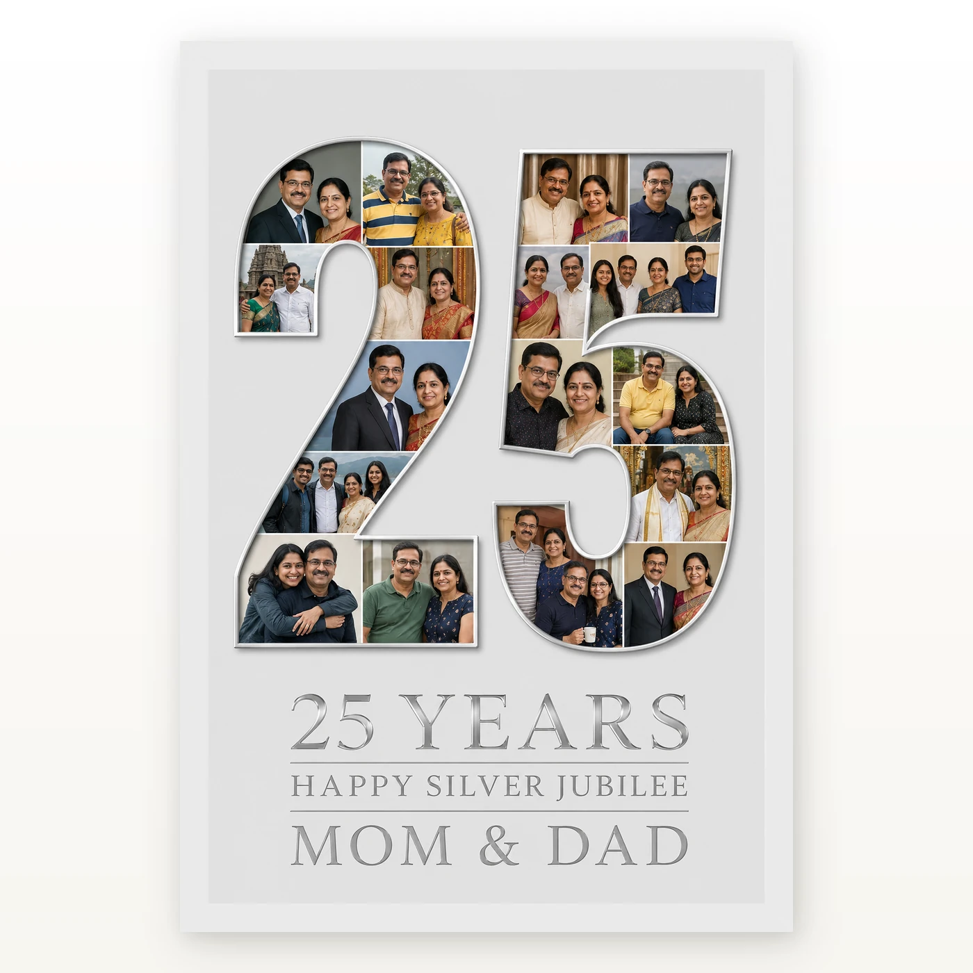 25th Anniversary Silver Jubilee Couple Love Milestone Photo Frame, view 2