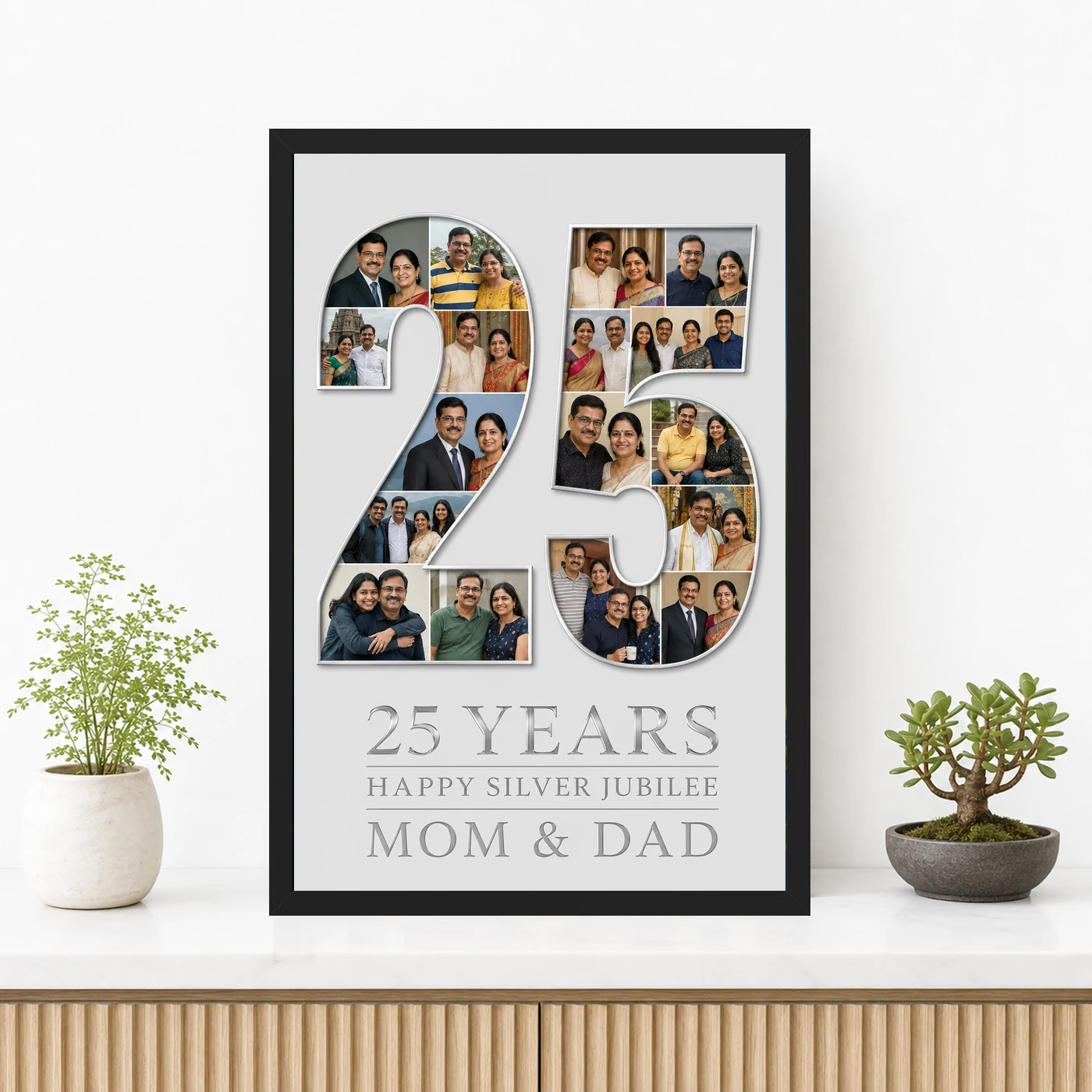 25th Anniversary Silver Jubilee Couple Love Milestone Photo Frame, view 3