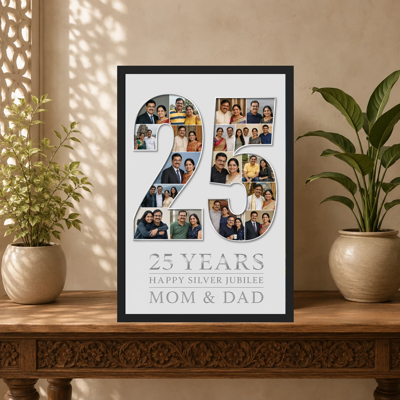 25th Anniversary Silver Jubilee Couple Love Milestone Photo Frame, view 5