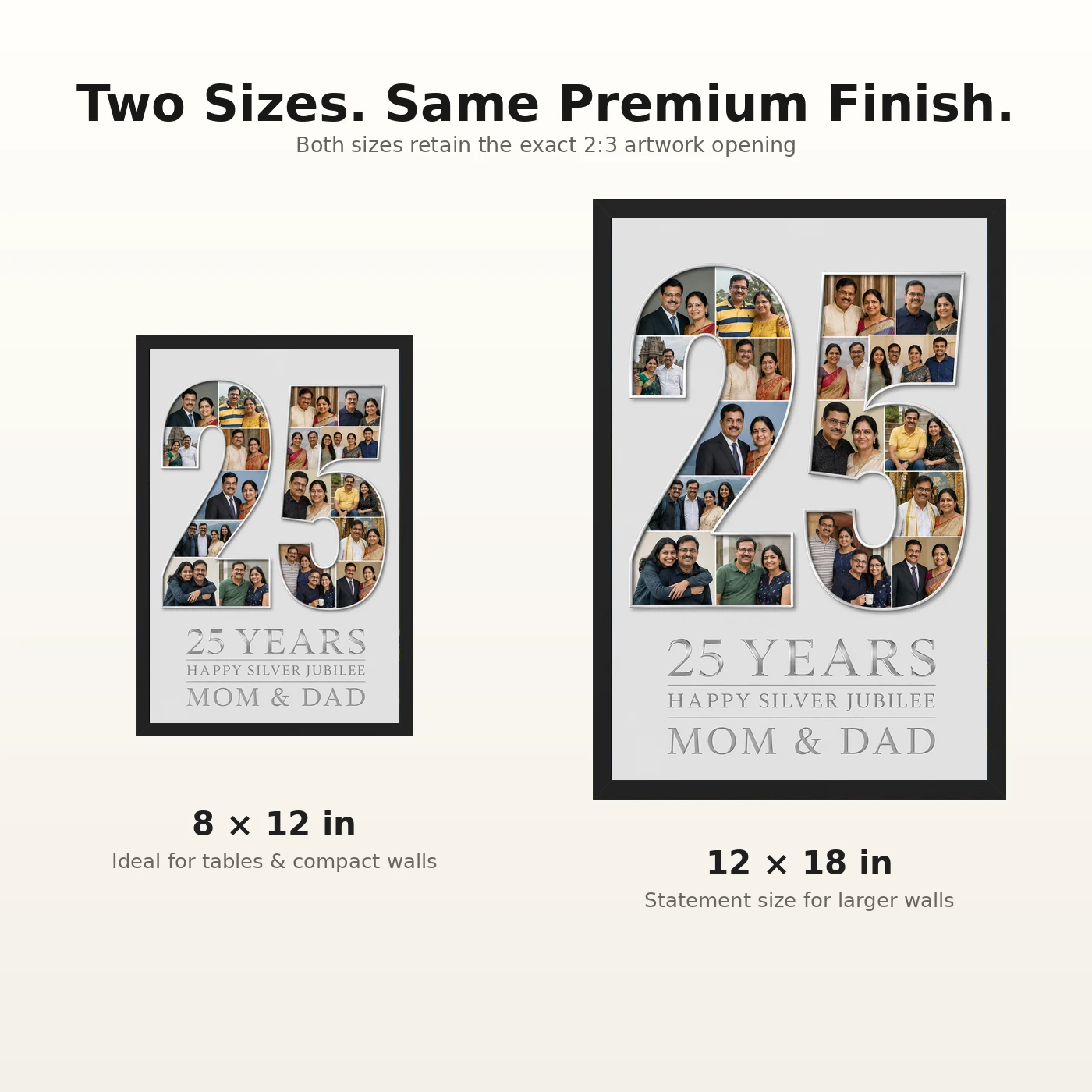 25th Anniversary Silver Jubilee Couple Love Milestone Photo Frame, view 8
