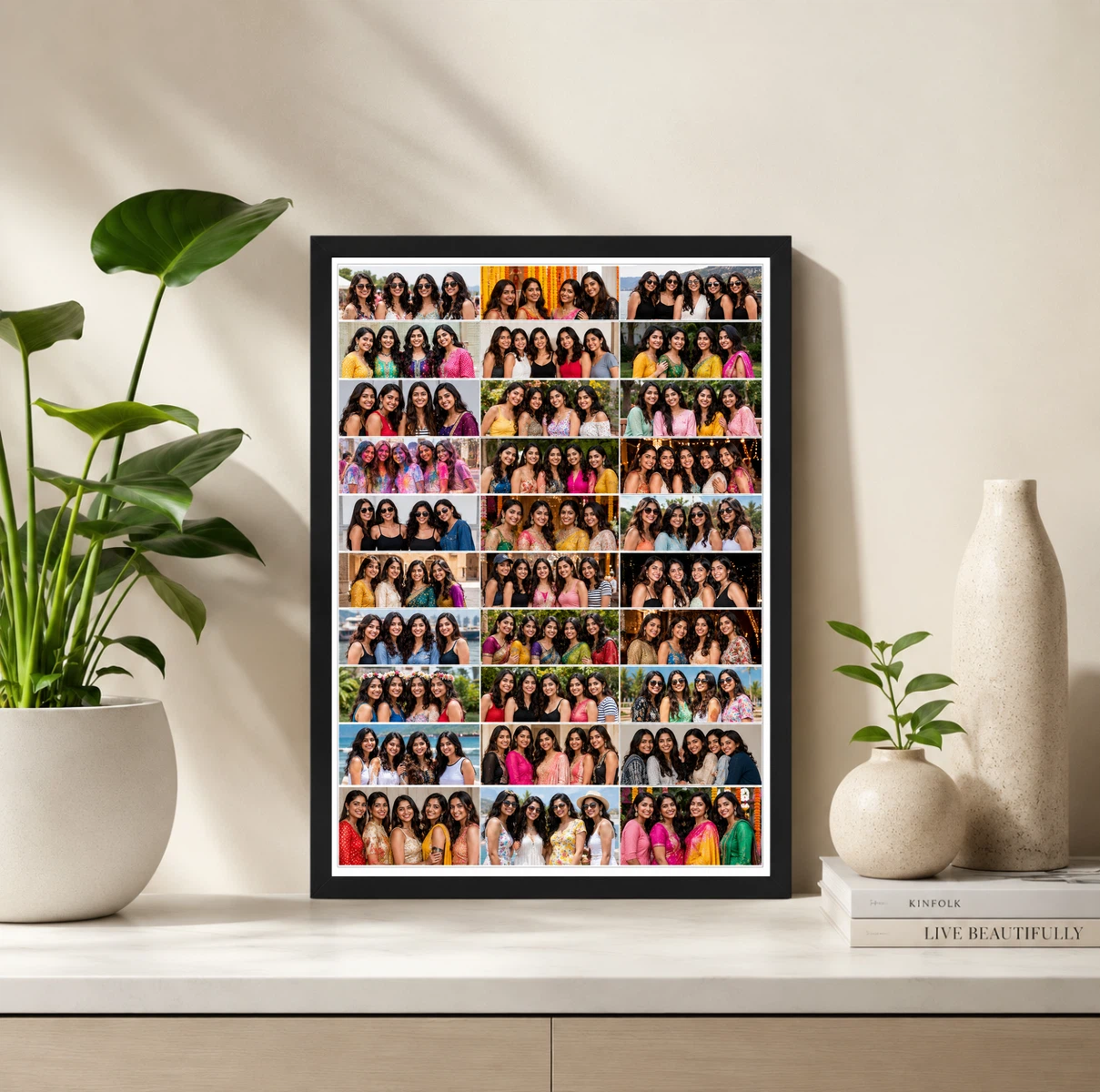 30 Photo Collage Frame 10 Row x 3 Column Strip Layout, view 2