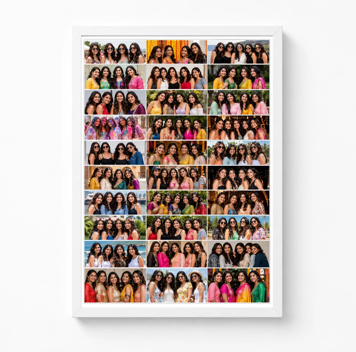 30 Photo Collage Frame 10 Row x 3 Column Strip Layout, view 3