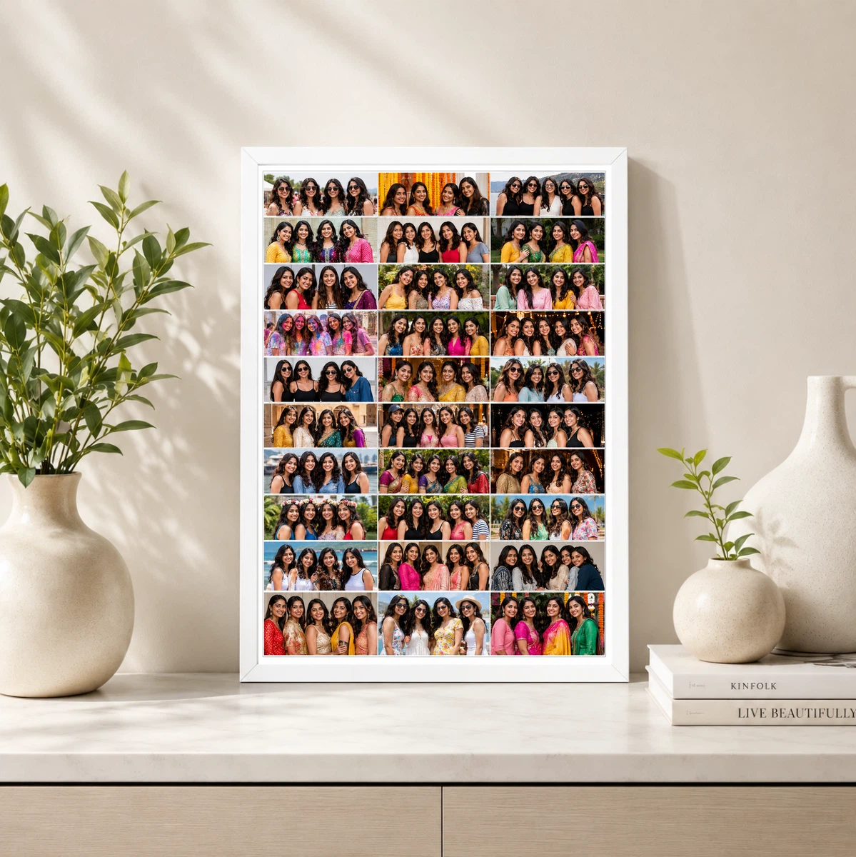 30 Photo Collage Frame 10 Row x 3 Column Strip Layout, view 4