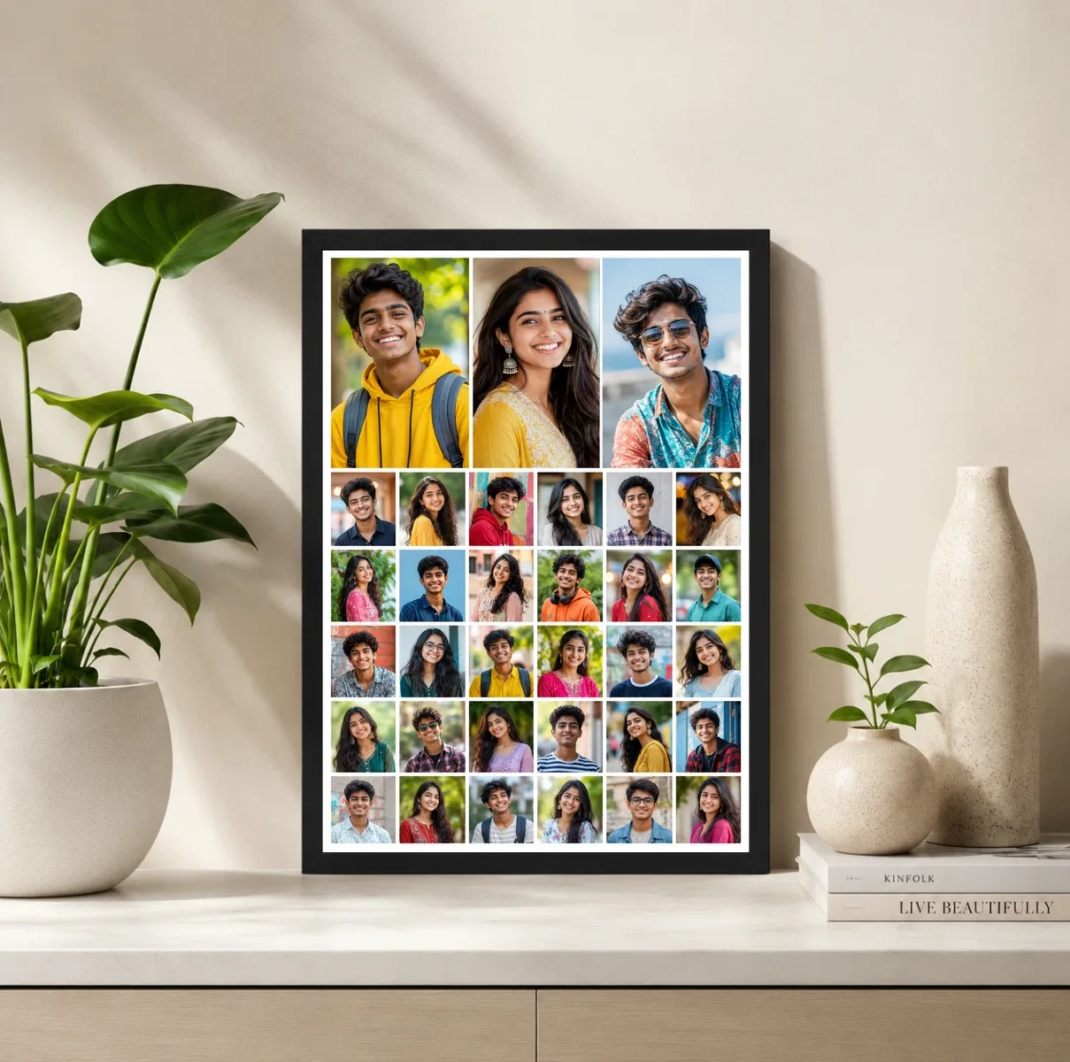 30 Photo Collage Frame 3 Big Featured + 27 Mini Dense Grid Layout, view 2