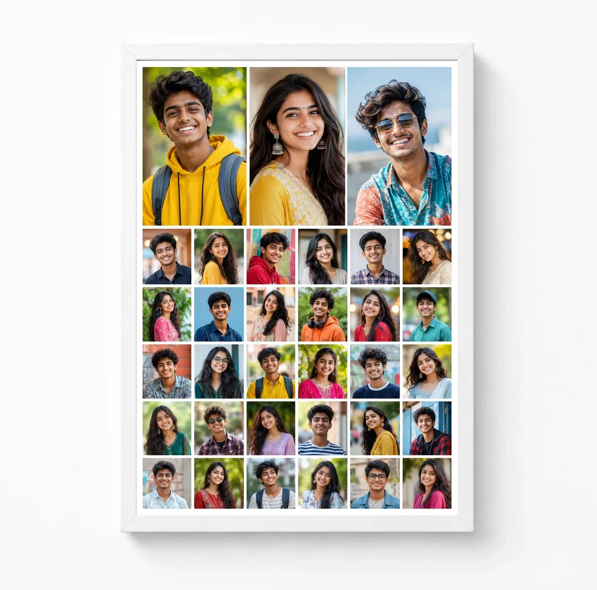 30 Photo Collage Frame 3 Big Featured + 27 Mini Dense Grid Layout, view 3