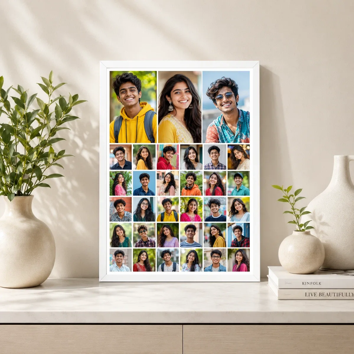 30 Photo Collage Frame 3 Big Featured + 27 Mini Dense Grid Layout, view 4