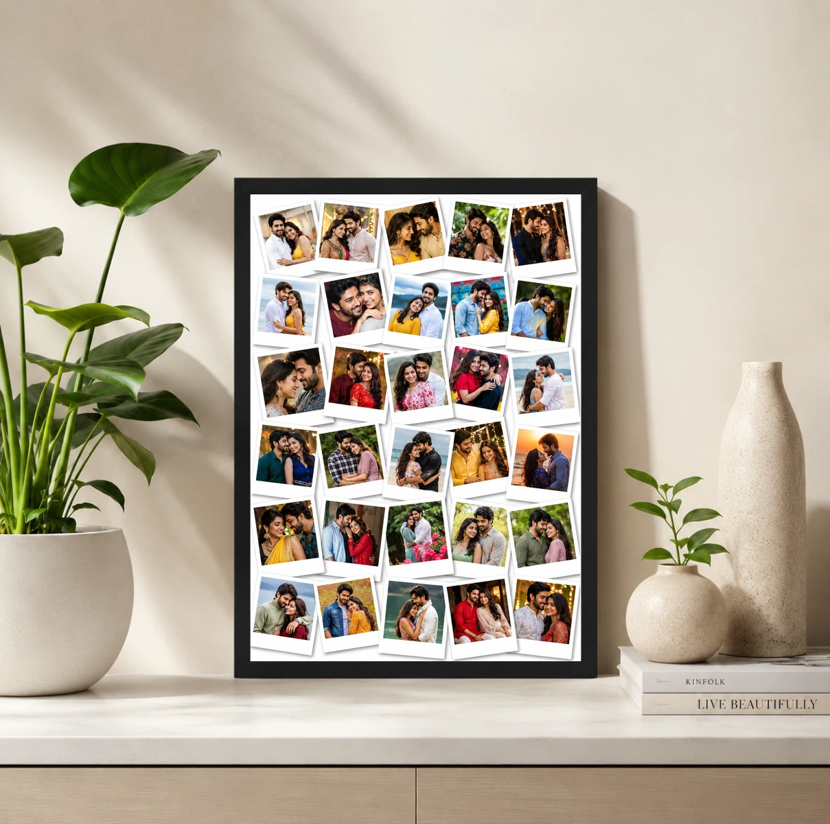 30 Photo Collage Frame 30 Polaroid Scattered Memory Board Layout, view 2