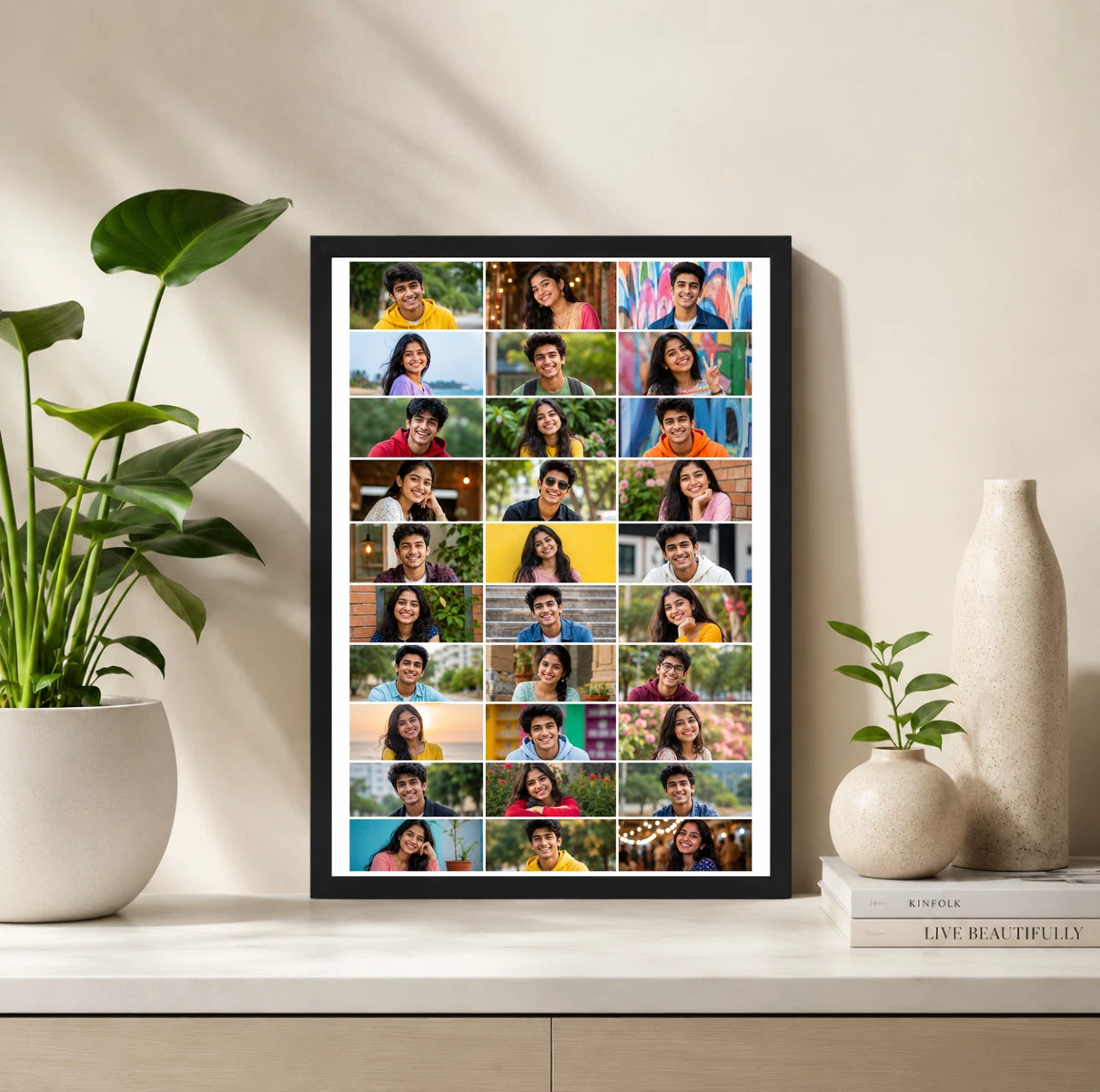 30 Photo Collage Frame 3x10 Tall Triple Column Layout, view 2