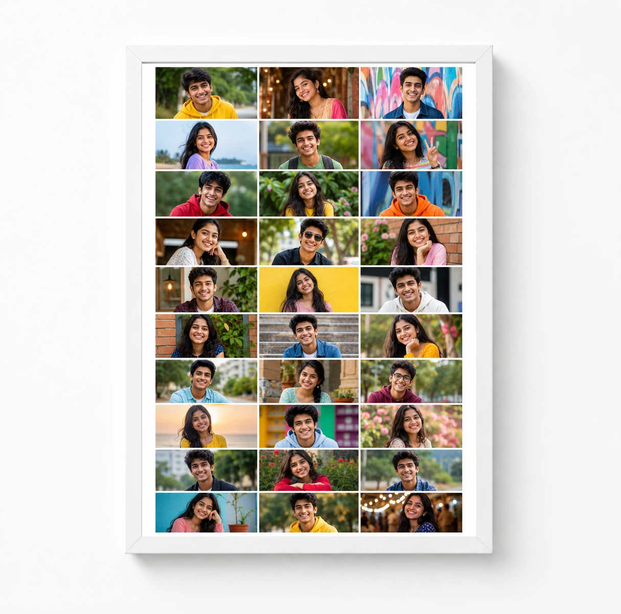 30 Photo Collage Frame 3x10 Tall Triple Column Layout, view 3