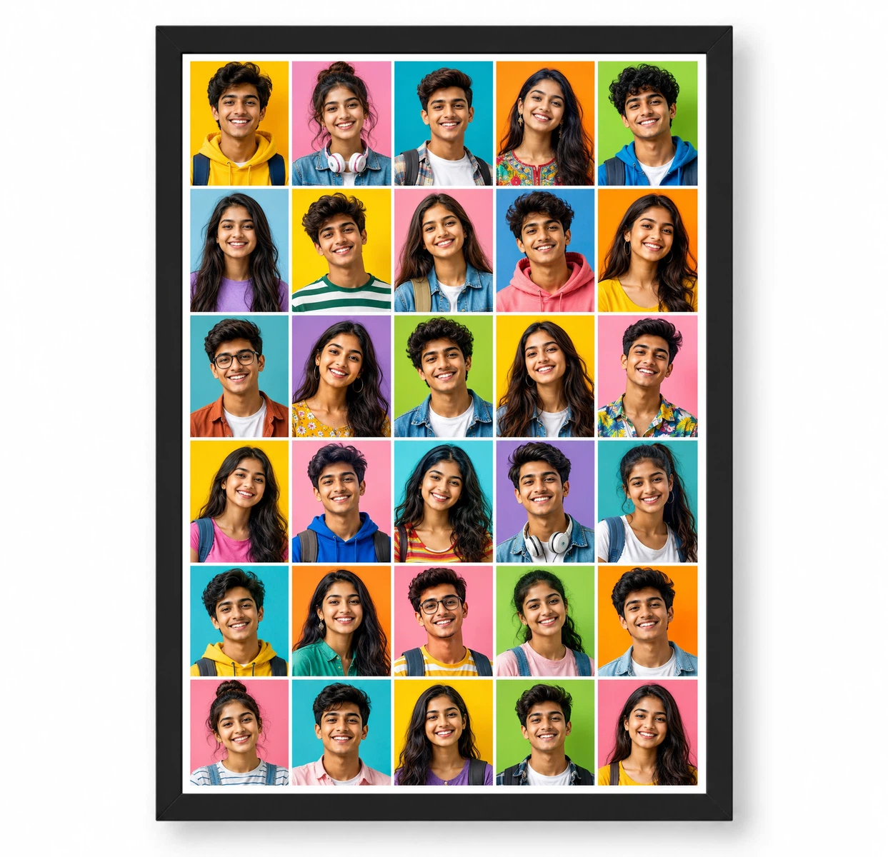 30 Photo Collage Frame 5-Column 6 Each Dense Vertical Layout