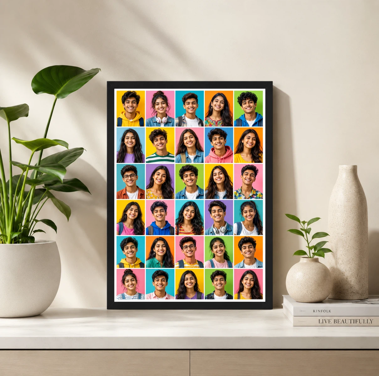 30 Photo Collage Frame 5-Column 6 Each Dense Vertical Layout, view 2