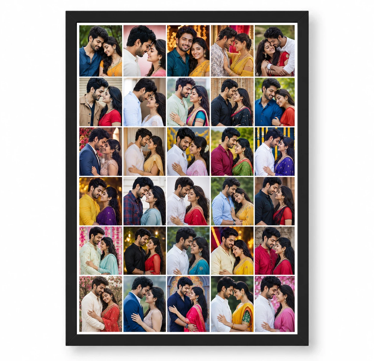 30 Photo Collage Frame 5x6 Dense Grid Layout