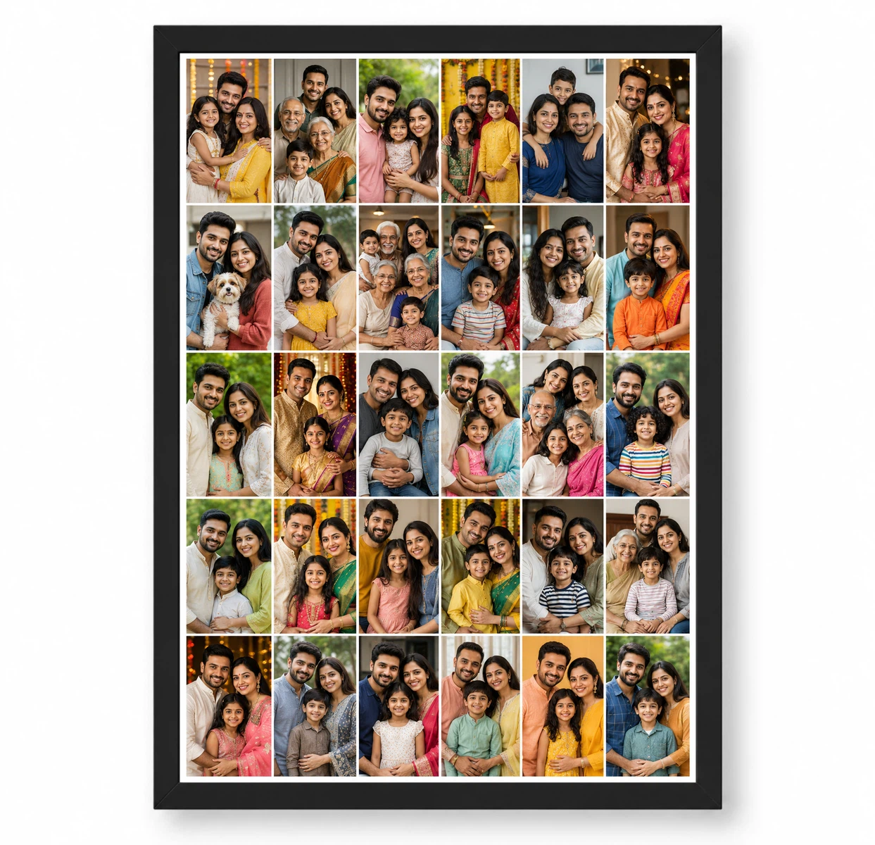 30 Photo Collage Frame 6-Column 5 Each Compact Layout