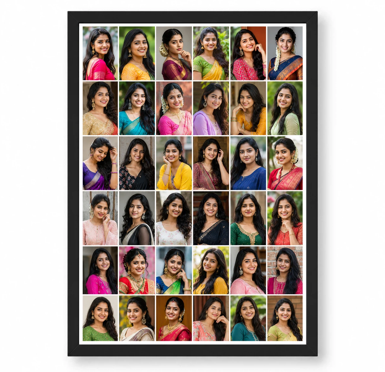 30 Photo Collage Frame 6x5 Wide Grid Layout