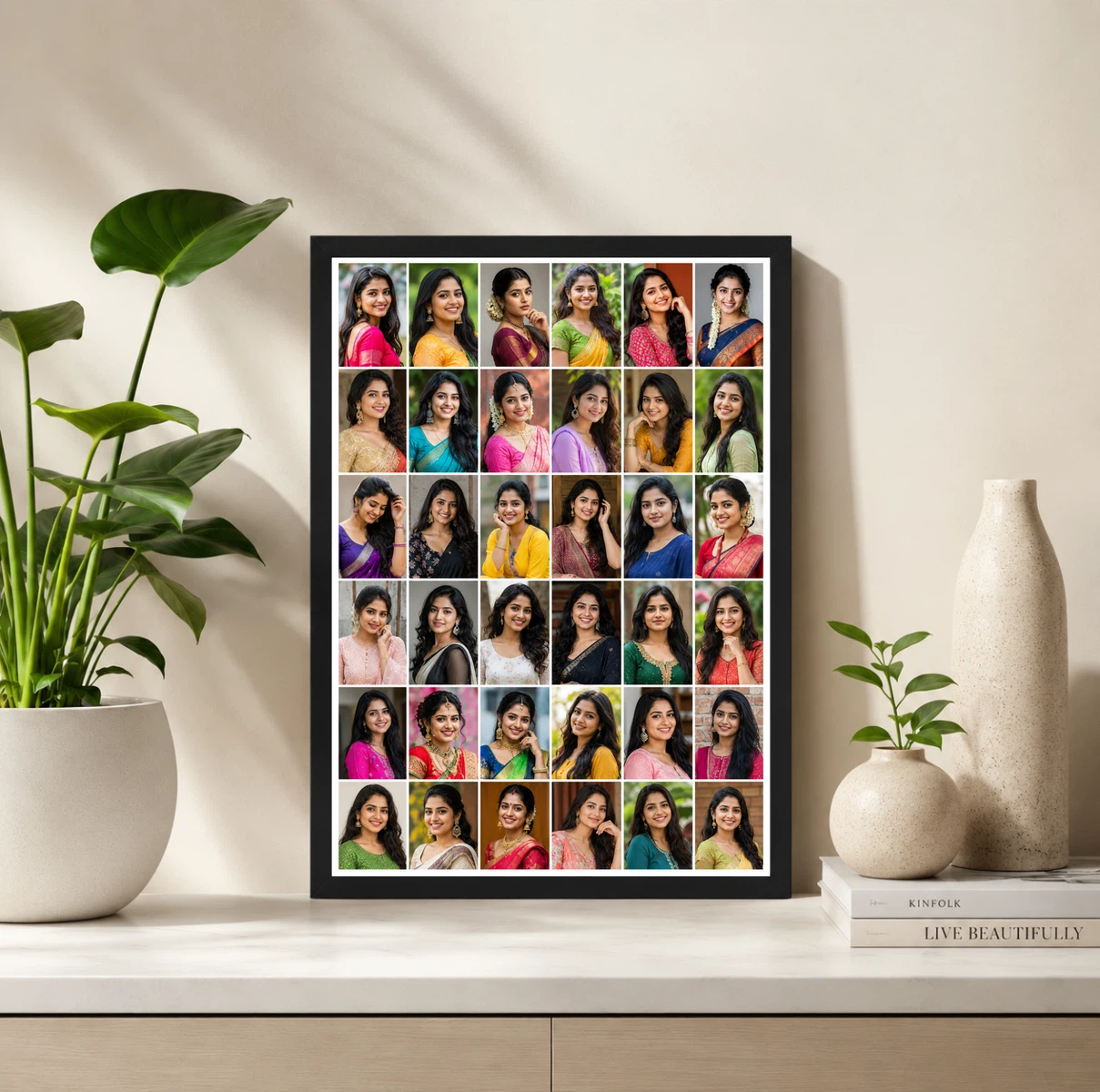 30 Photo Collage Frame 6x5 Wide Grid Layout, view 2