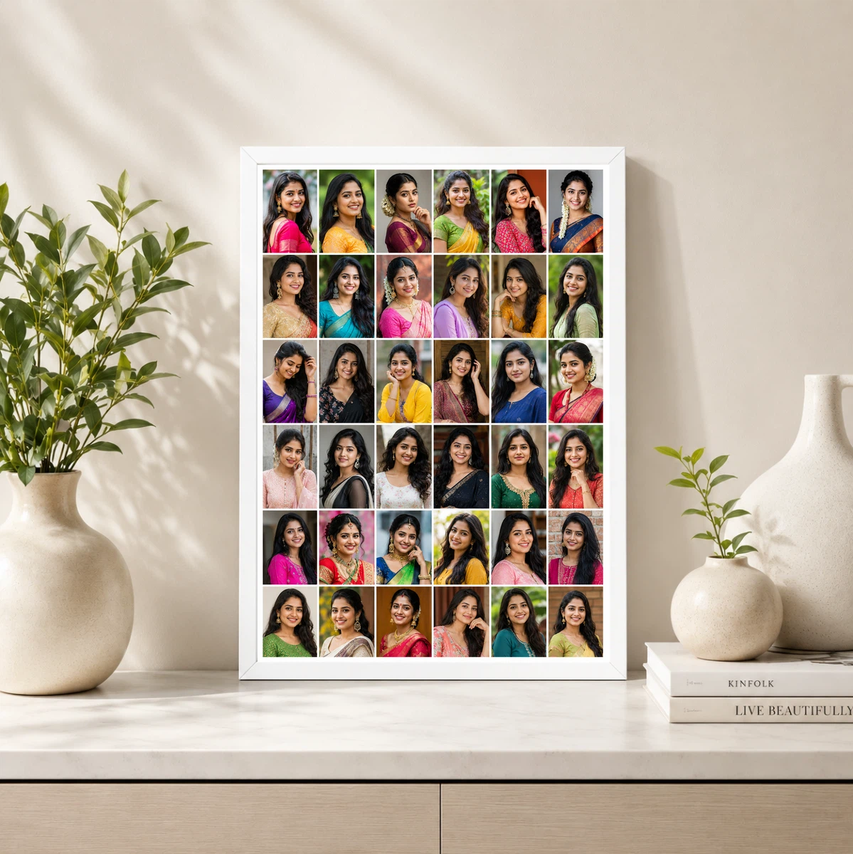 30 Photo Collage Frame 6x5 Wide Grid Layout, view 4