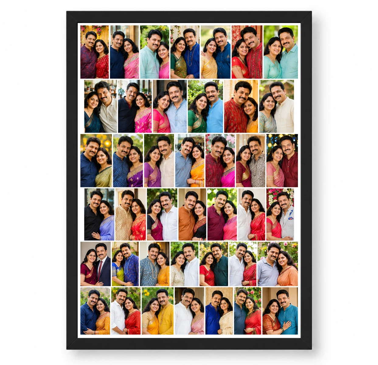 30 Photo Collage Frame Brick Offset 15+15 Two Dense Rows Layout