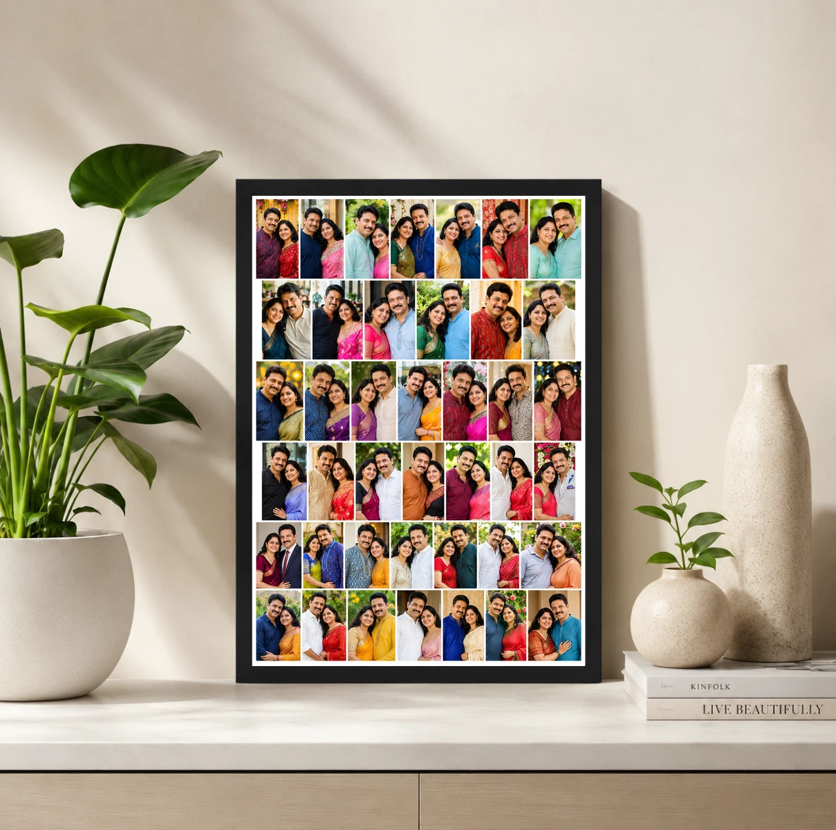 30 Photo Collage Frame Brick Offset 15+15 Two Dense Rows Layout, view 2