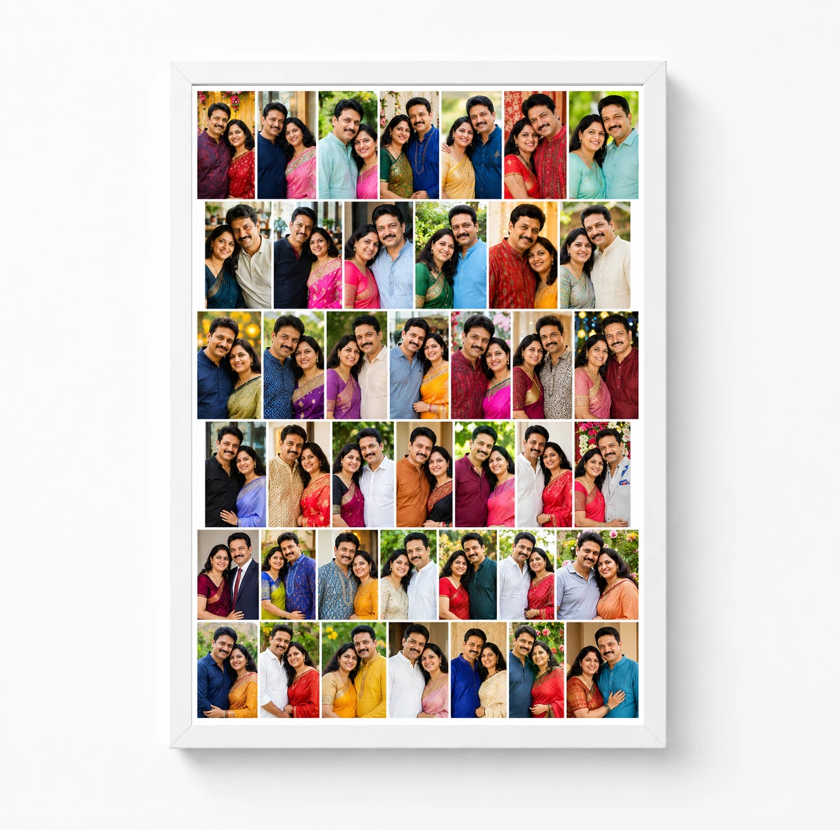 30 Photo Collage Frame Brick Offset 15+15 Two Dense Rows Layout, view 3