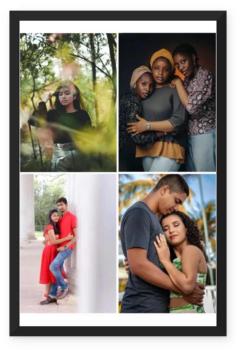 4 Photo Collage Frame 2x2 Perfect Square Grid Layout