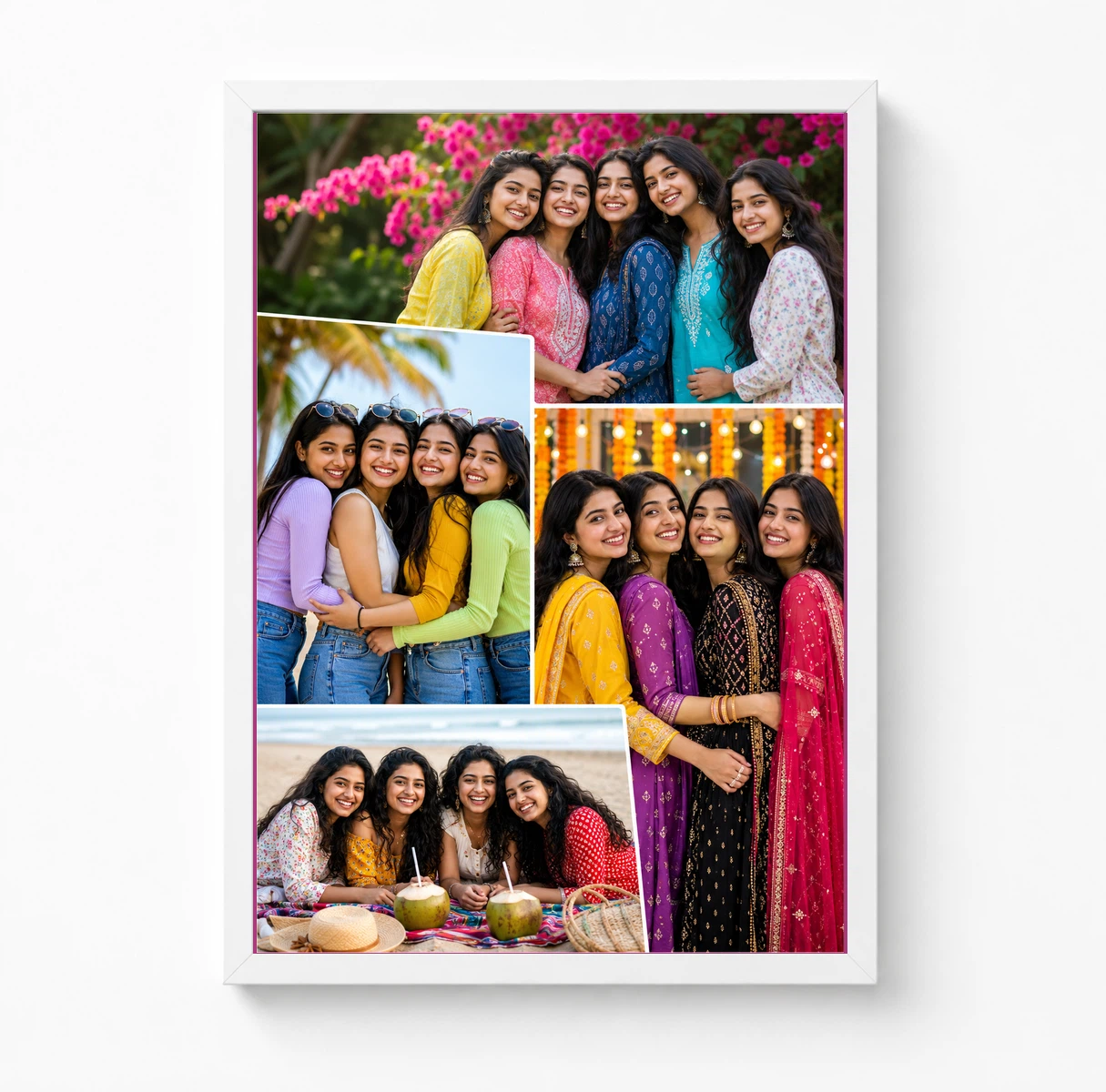 4 Photo Collage Frame Z Pattern Four Slot Editorial Layout V2, view 3