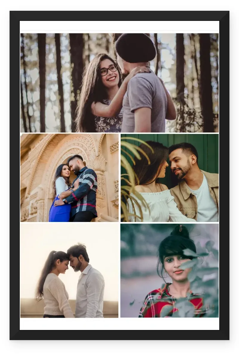 5 Photo Collage Frame 1 Panoramic 2 Mid 2 Bottom Layered Layout