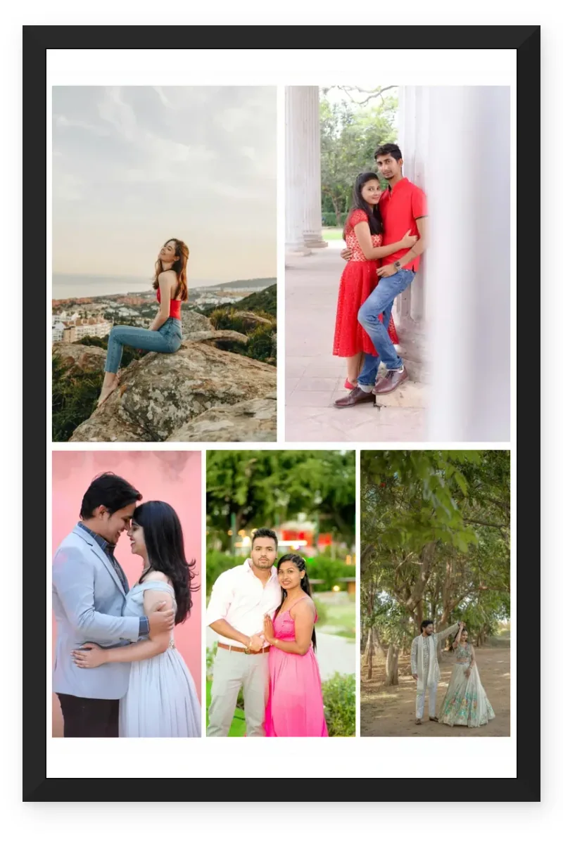 5 Photo Collage Frame 2 Top Row 3 Bottom Row Mixed Layout