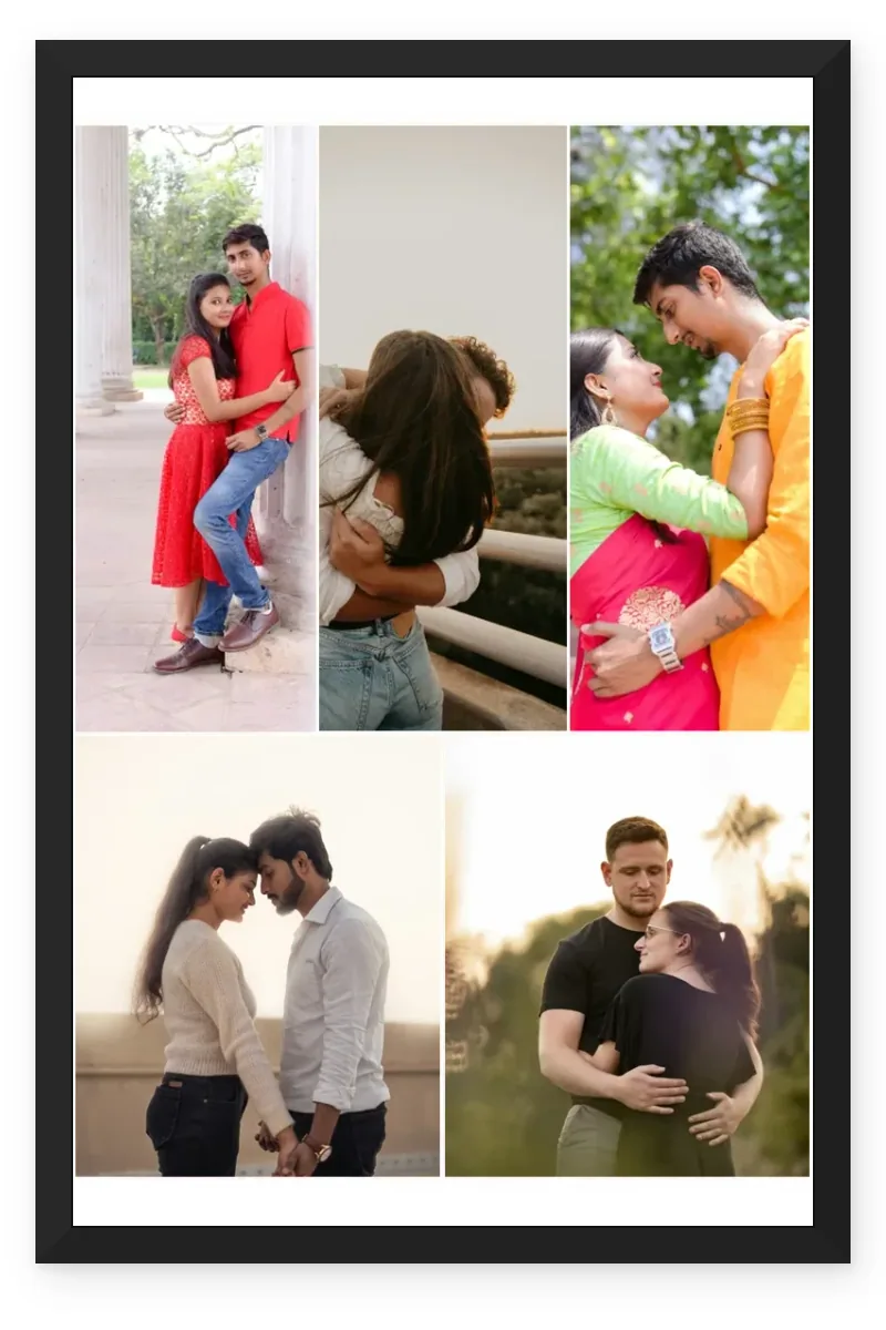 5 Photo Collage Frame Offset Brick Pattern 5 Slot Layout