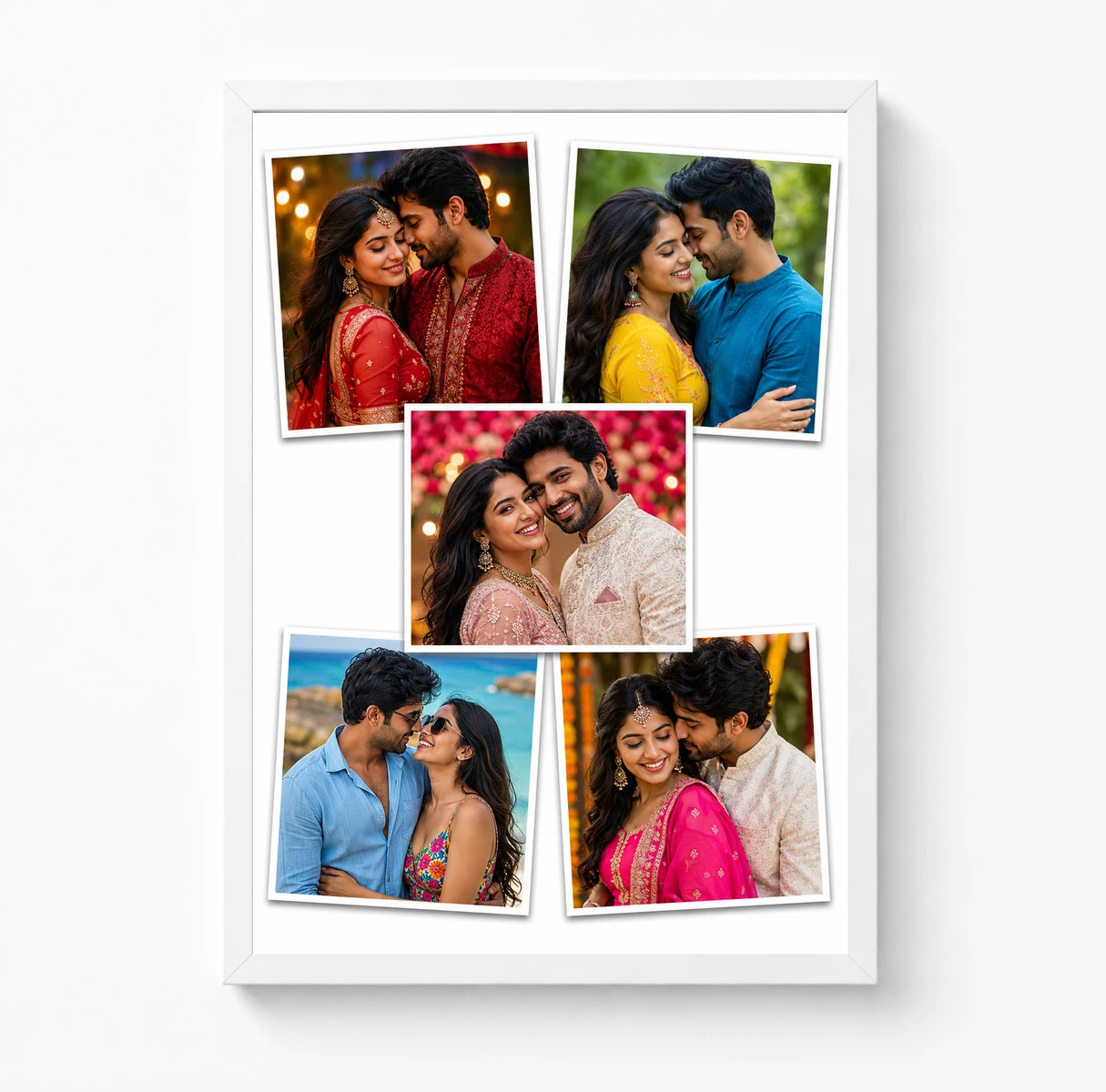 5 Photo Collage Frame Scattered Polaroid 5 Slot Artsy Layout, view 3
