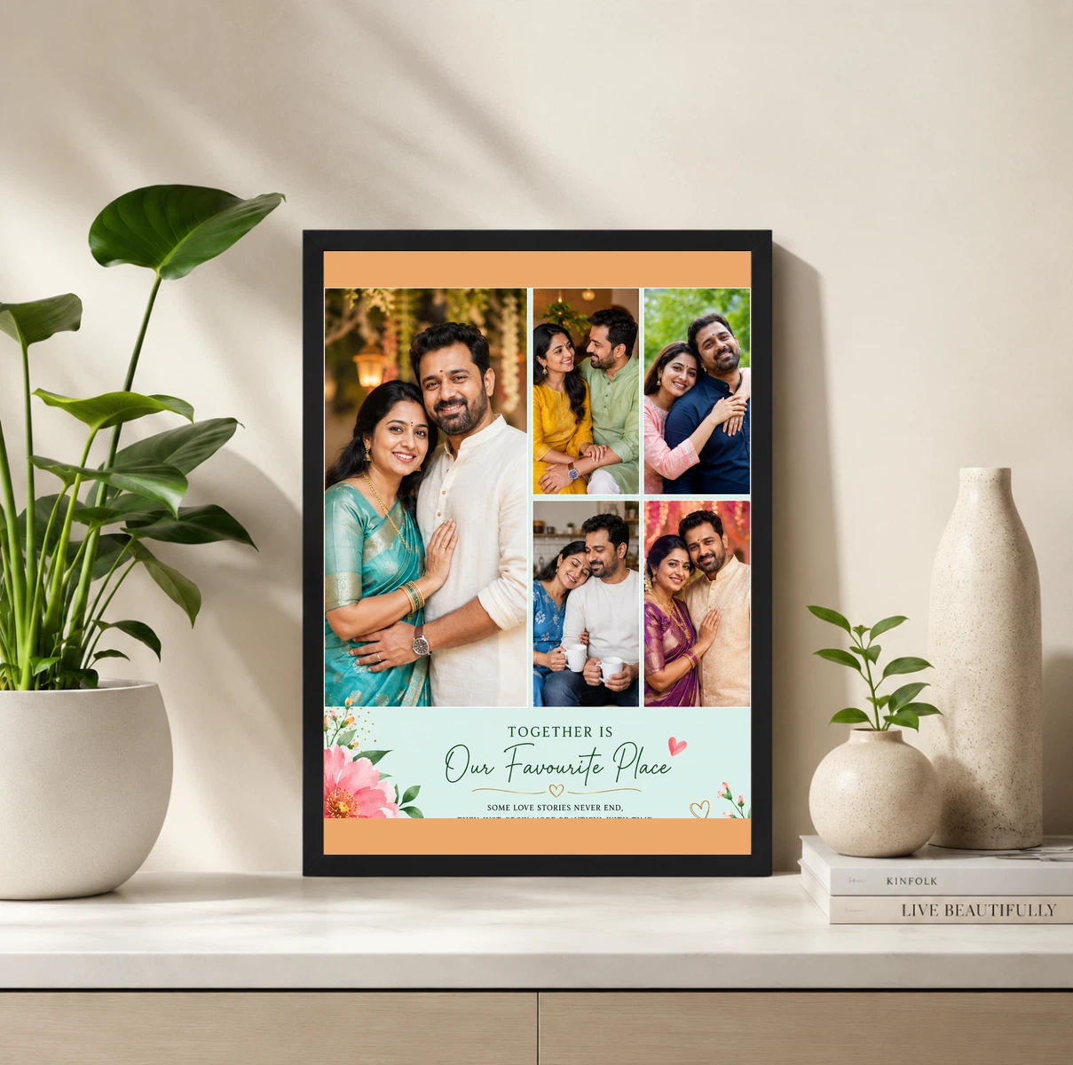 5 Photo Collage Frame Soft Mint 5 Slot Fresh Modern Layout, view 2