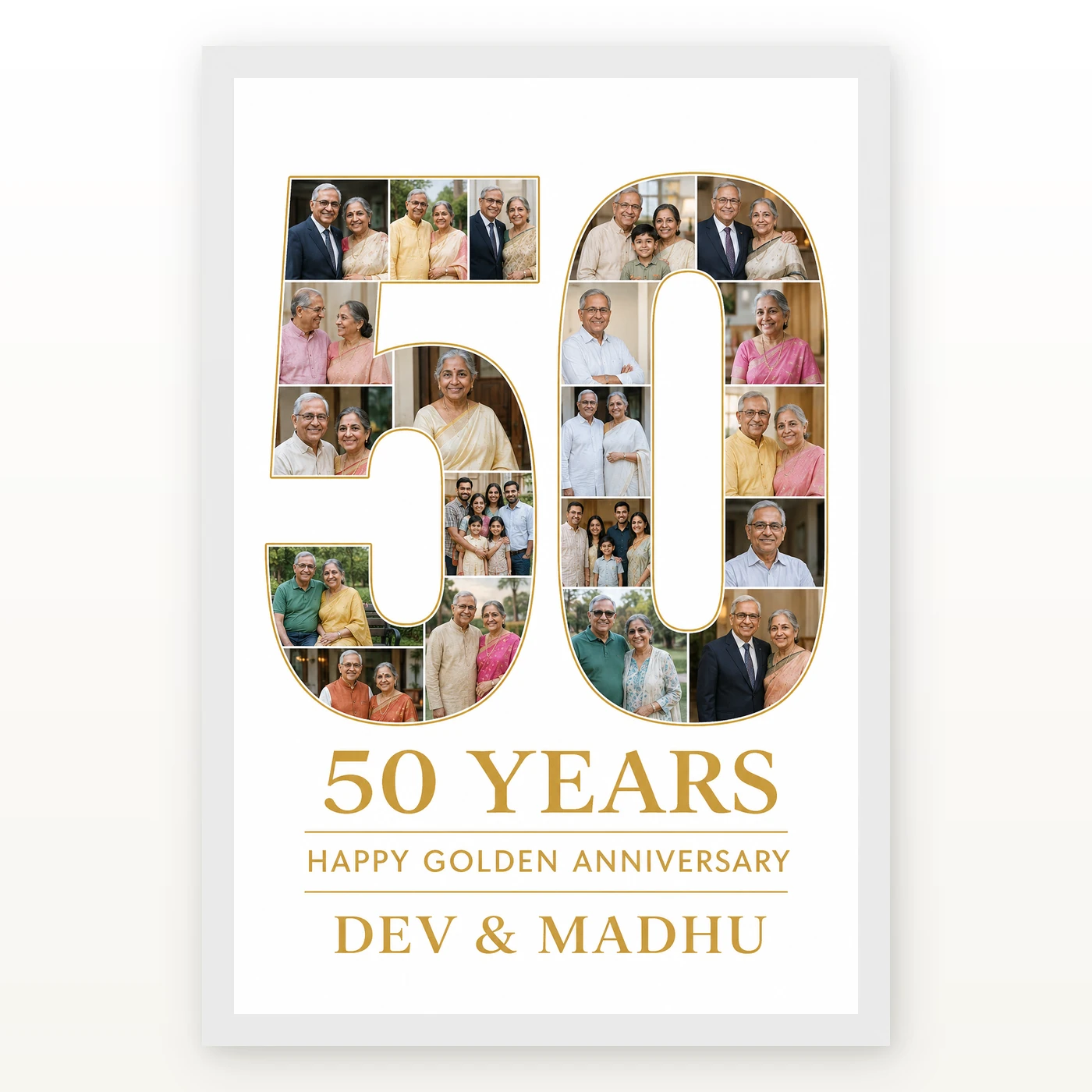 50th Anniversary Golden Jubilee Couple 50 Years Together Photo Frame, view 2