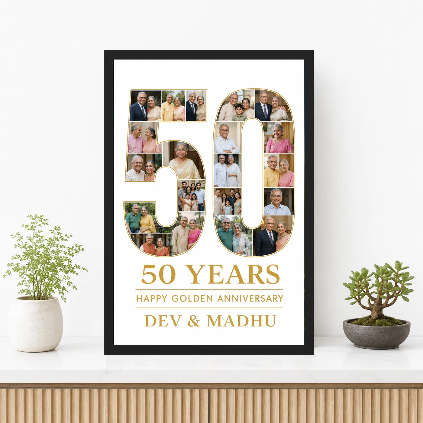 50th Anniversary Golden Jubilee Couple 50 Years Together Photo Frame, view 3