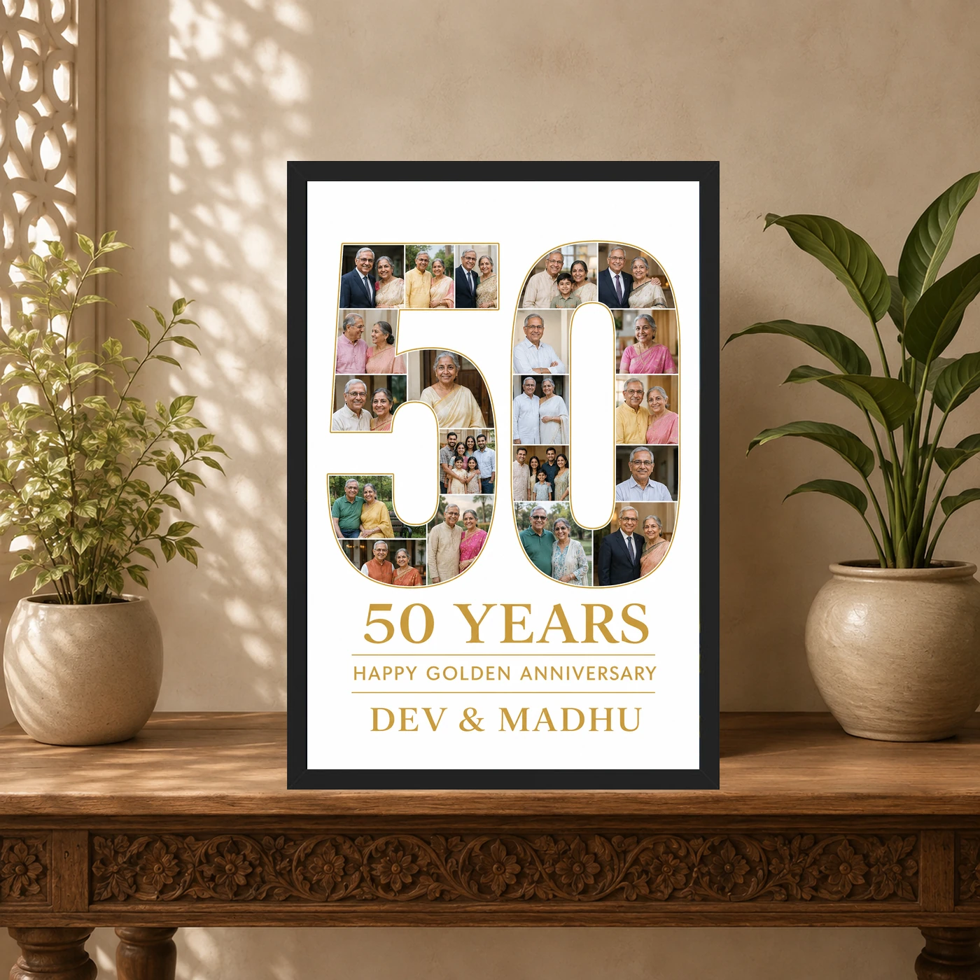 50th Anniversary Golden Jubilee Couple 50 Years Together Photo Frame, view 5