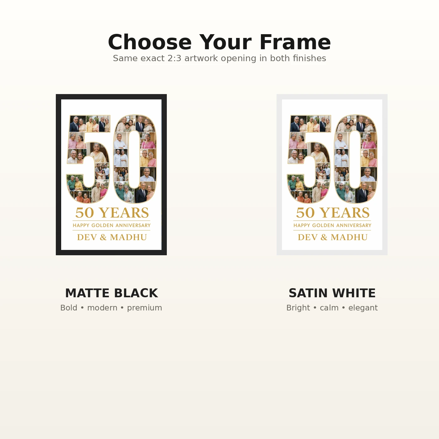 50th Anniversary Golden Jubilee Couple 50 Years Together Photo Frame, view 7