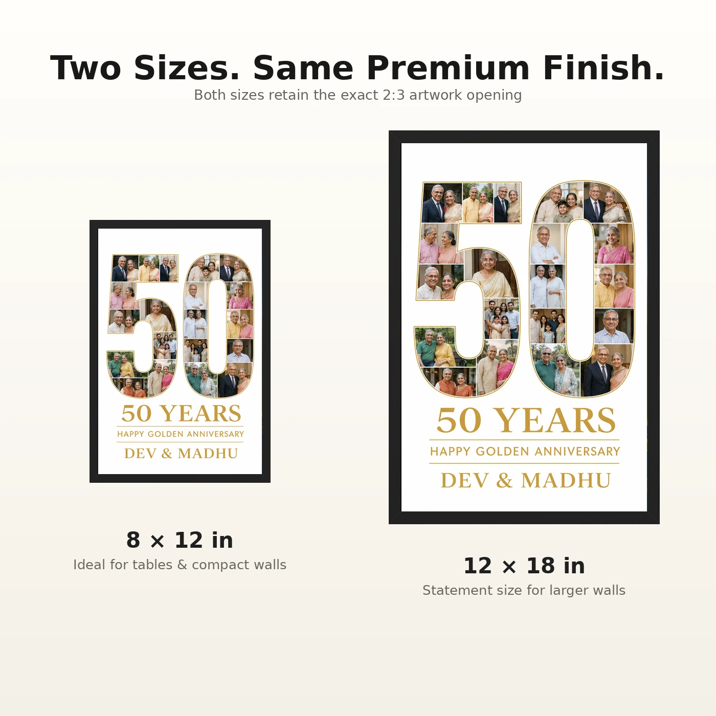 50th Anniversary Golden Jubilee Couple 50 Years Together Photo Frame, view 8