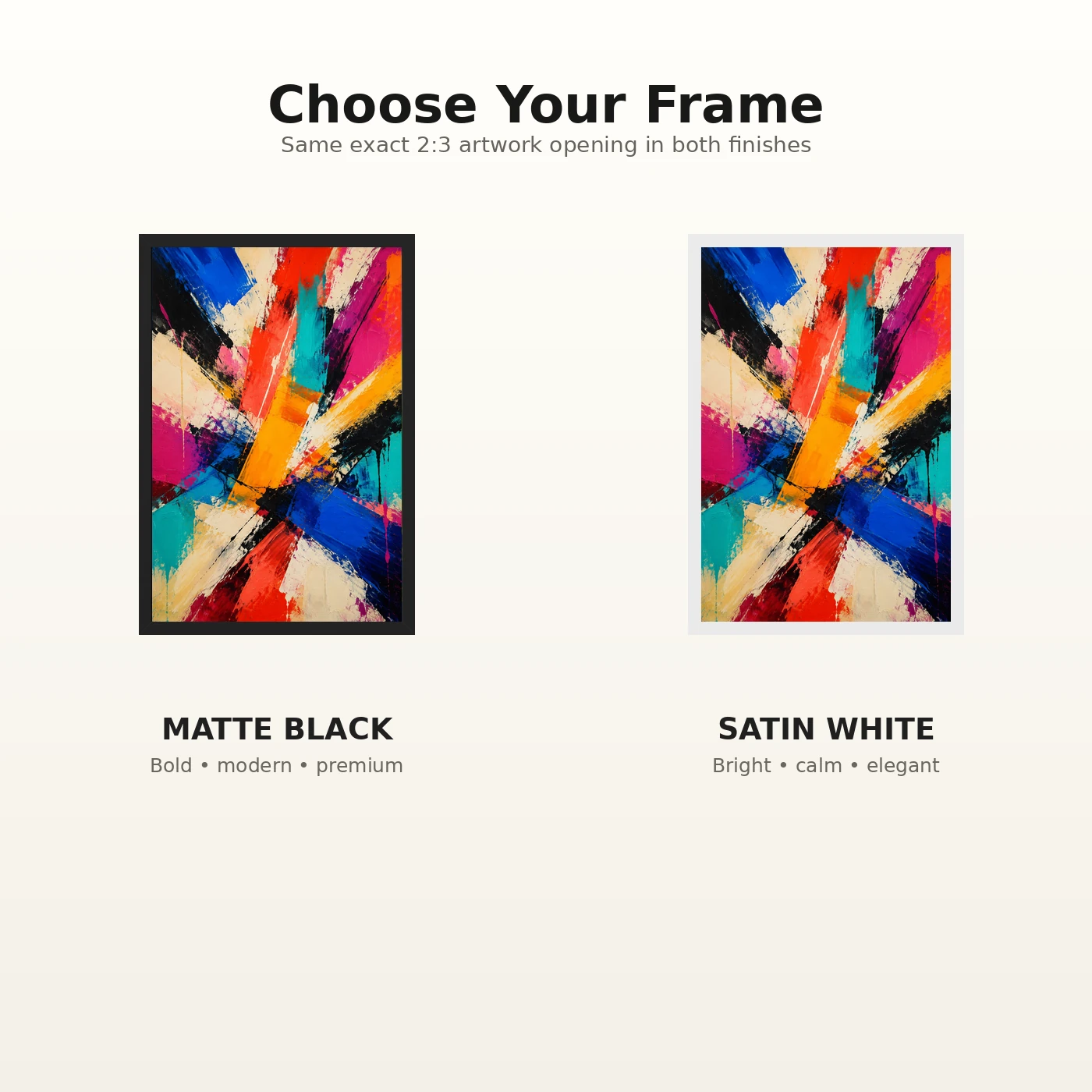 Abstract Bold Colorful Brushstrokes Vibrant Acrylic Modern Art Photo Frame, view 7