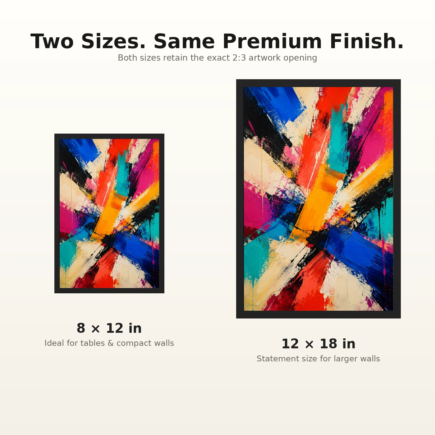 Abstract Bold Colorful Brushstrokes Vibrant Acrylic Modern Art Photo Frame, view 8