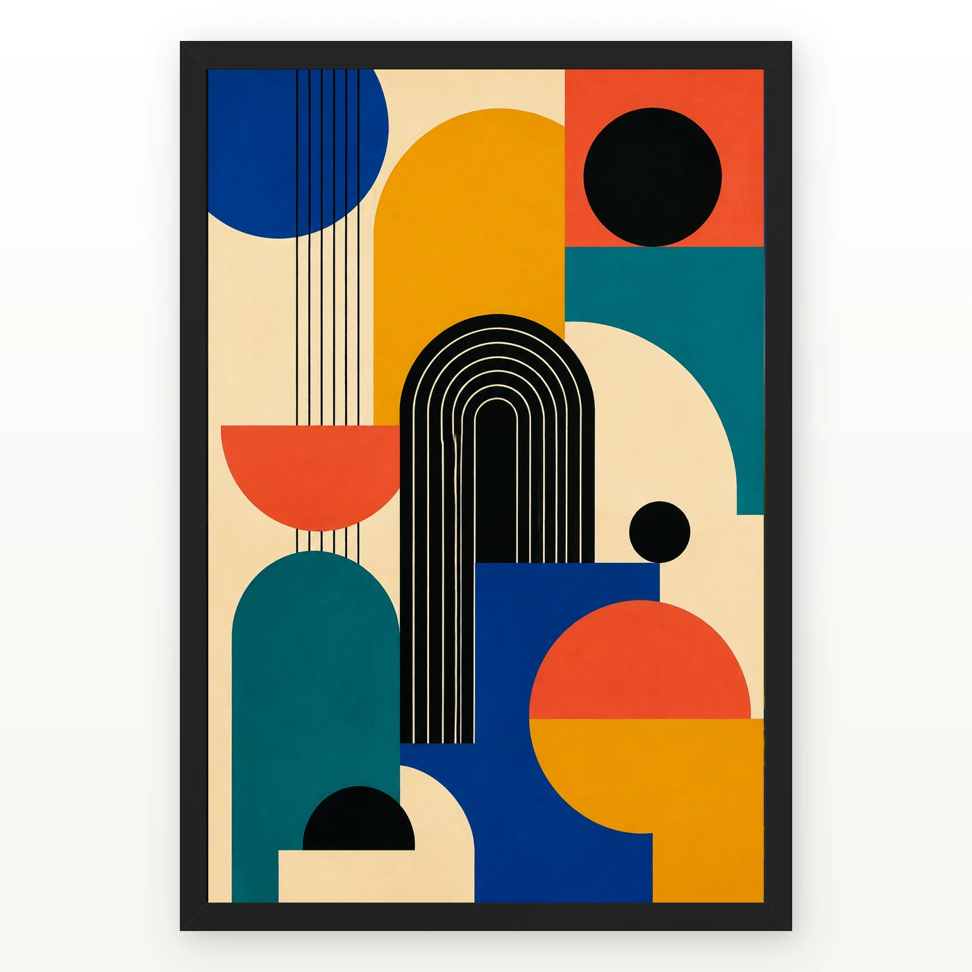 Abstract Color Blocks Mondrian Indian Modern Bold Art Photo Frame