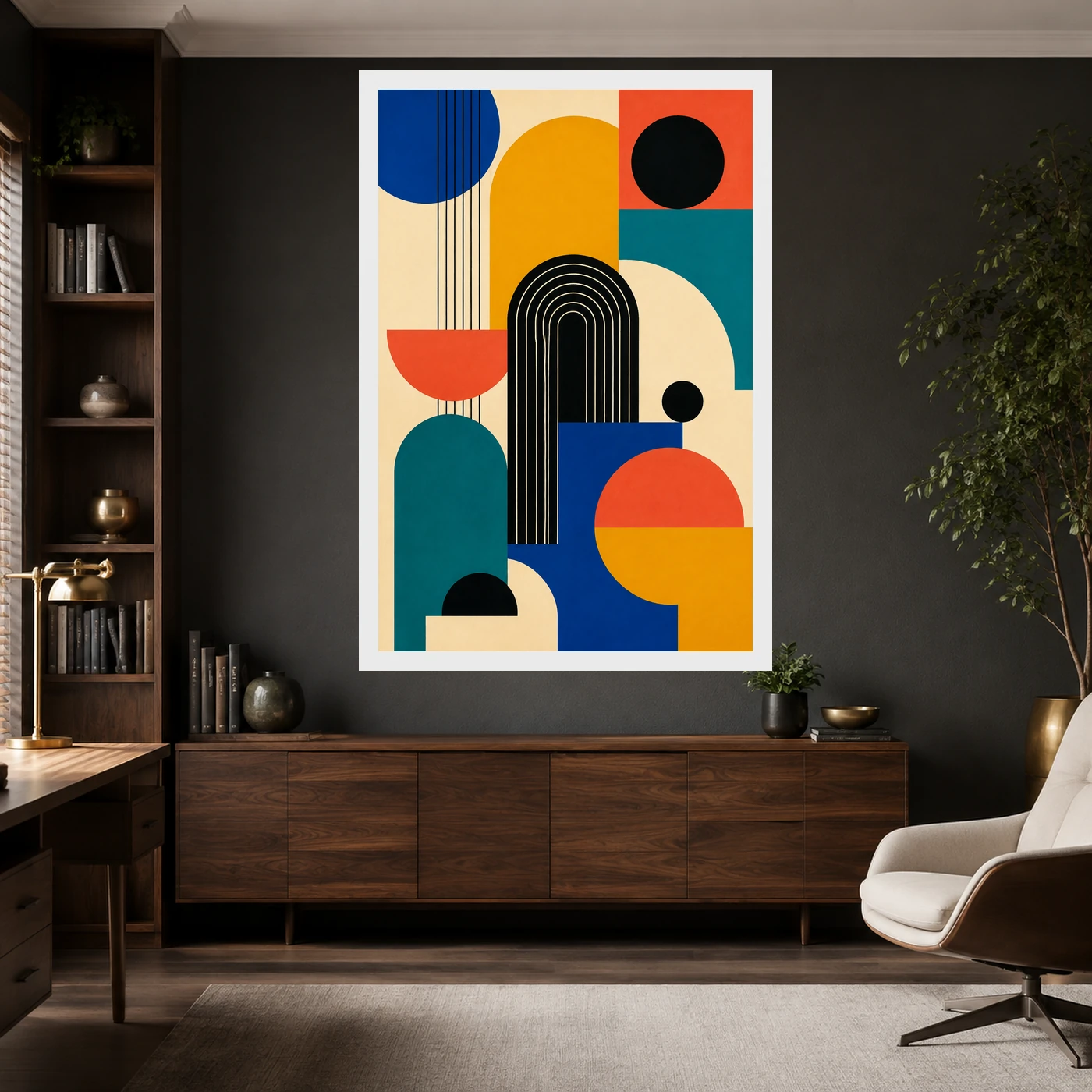 Abstract Color Blocks Mondrian Indian Modern Bold Art Photo Frame, view 10