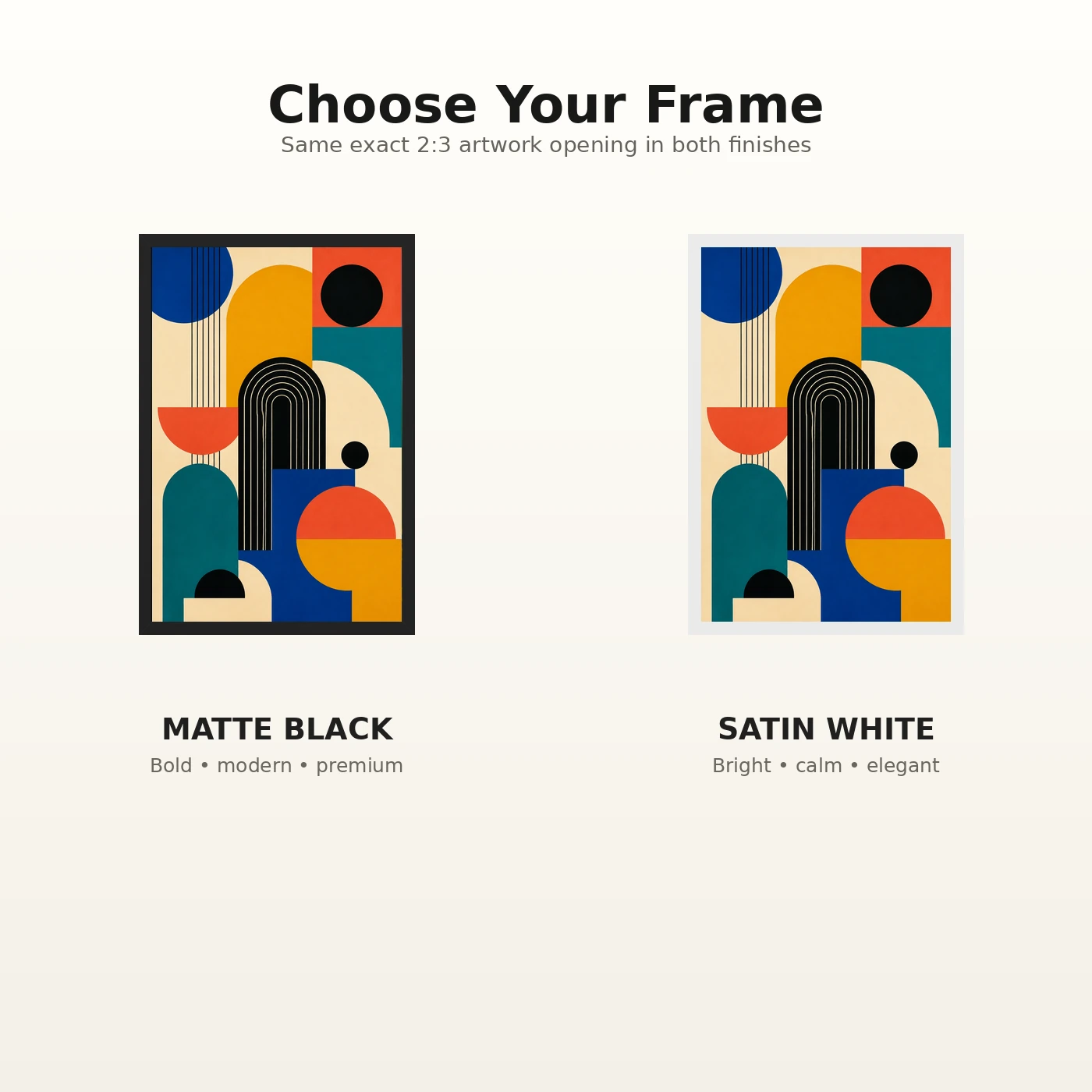 Abstract Color Blocks Mondrian Indian Modern Bold Art Photo Frame, view 7