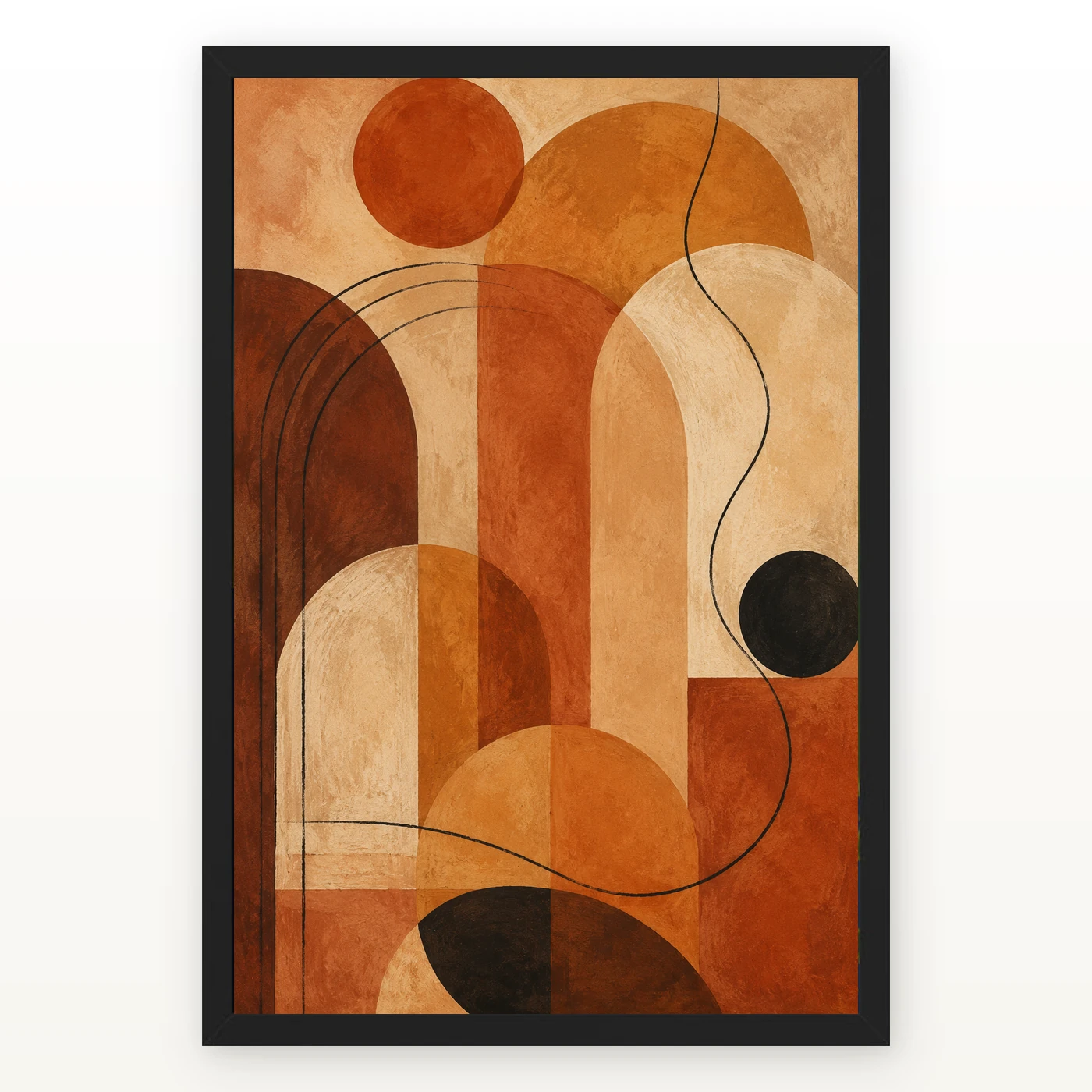 Abstract Earth Tones Clay Ochre Rajasthani Palette Art Photo Frame