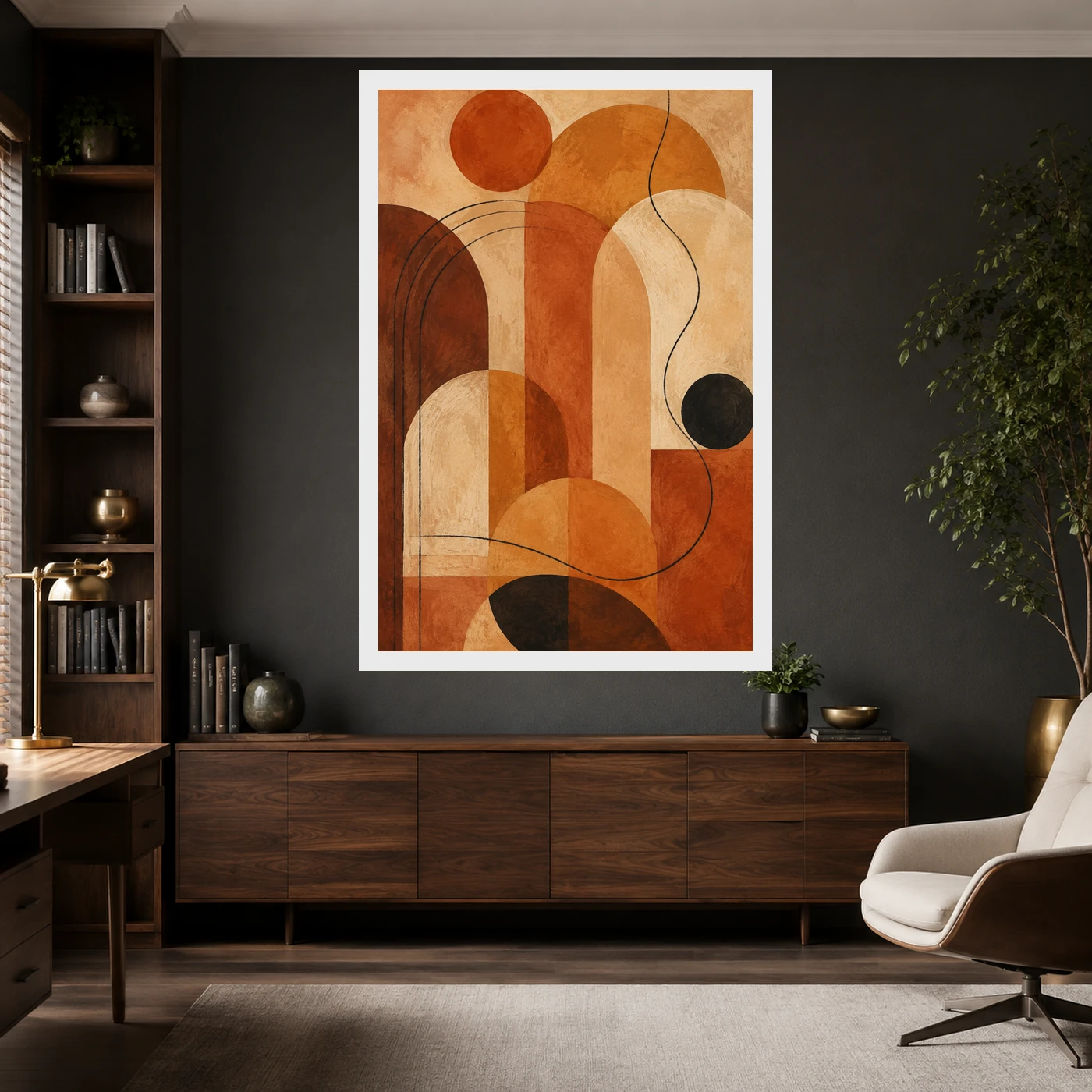 Abstract Earth Tones Clay Ochre Rajasthani Palette Art Photo Frame, view 10