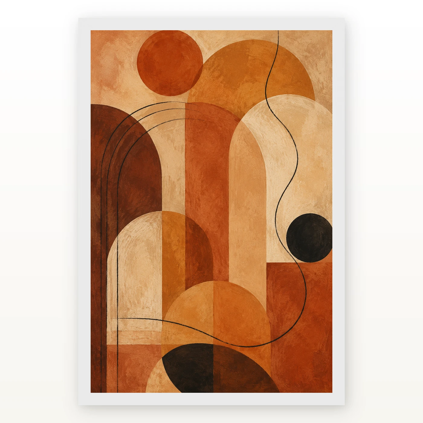 Abstract Earth Tones Clay Ochre Rajasthani Palette Art Photo Frame, view 2