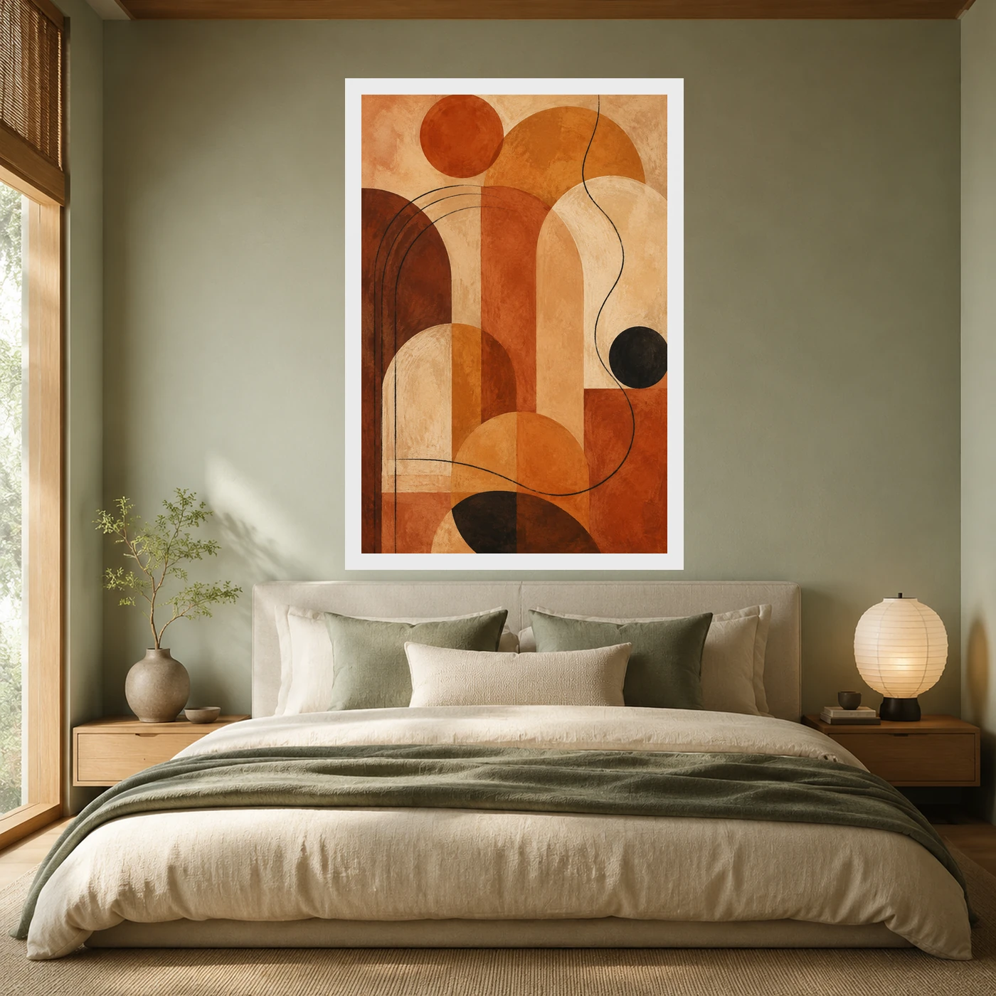 Abstract Earth Tones Clay Ochre Rajasthani Palette Art Photo Frame, view 6