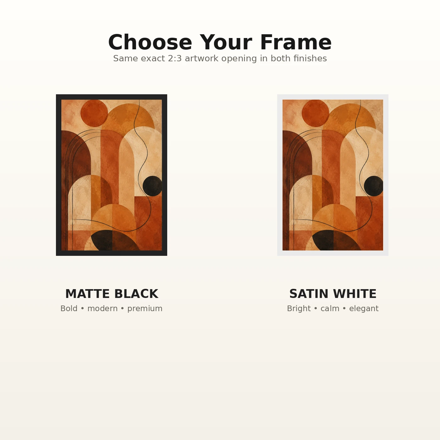 Abstract Earth Tones Clay Ochre Rajasthani Palette Art Photo Frame, view 7