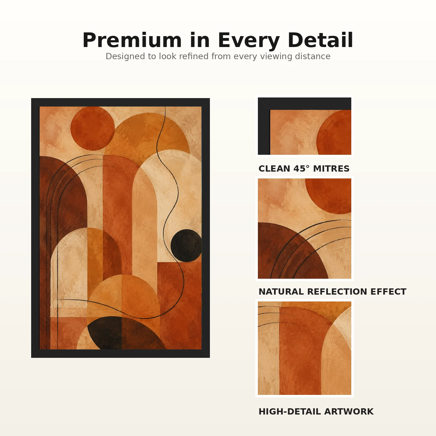Abstract Earth Tones Clay Ochre Rajasthani Palette Art Photo Frame, view 9