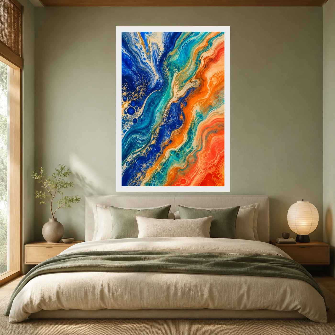 Abstract Fluid Pour Bright Complementary Colors Trending Art Photo Frame, view 6