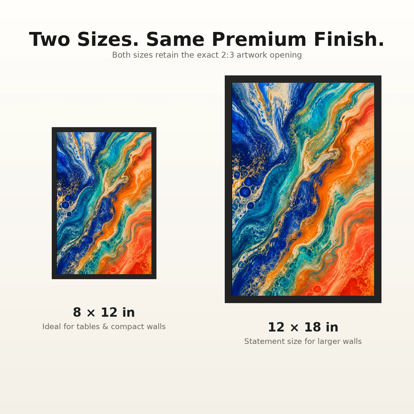 Abstract Fluid Pour Bright Complementary Colors Trending Art Photo Frame, view 8