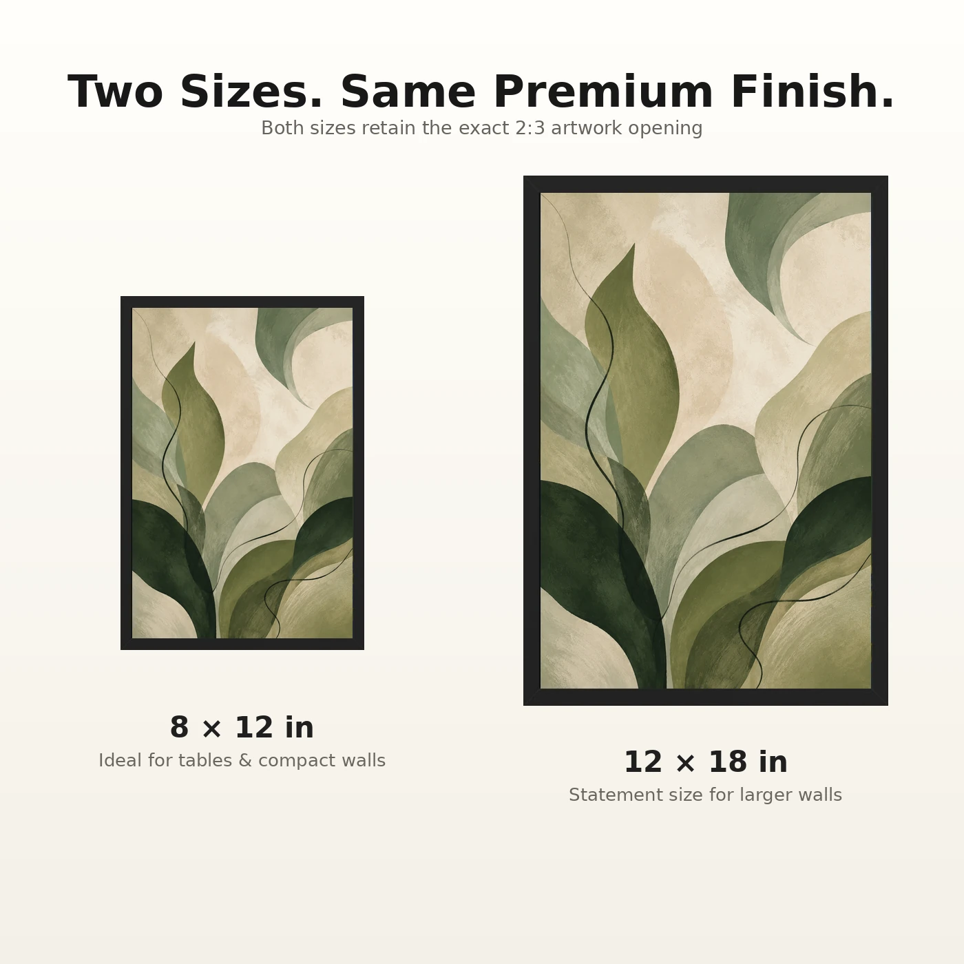 Abstract Forest Greens Botanical Contemporary Calming Art Photo Frame, view 8