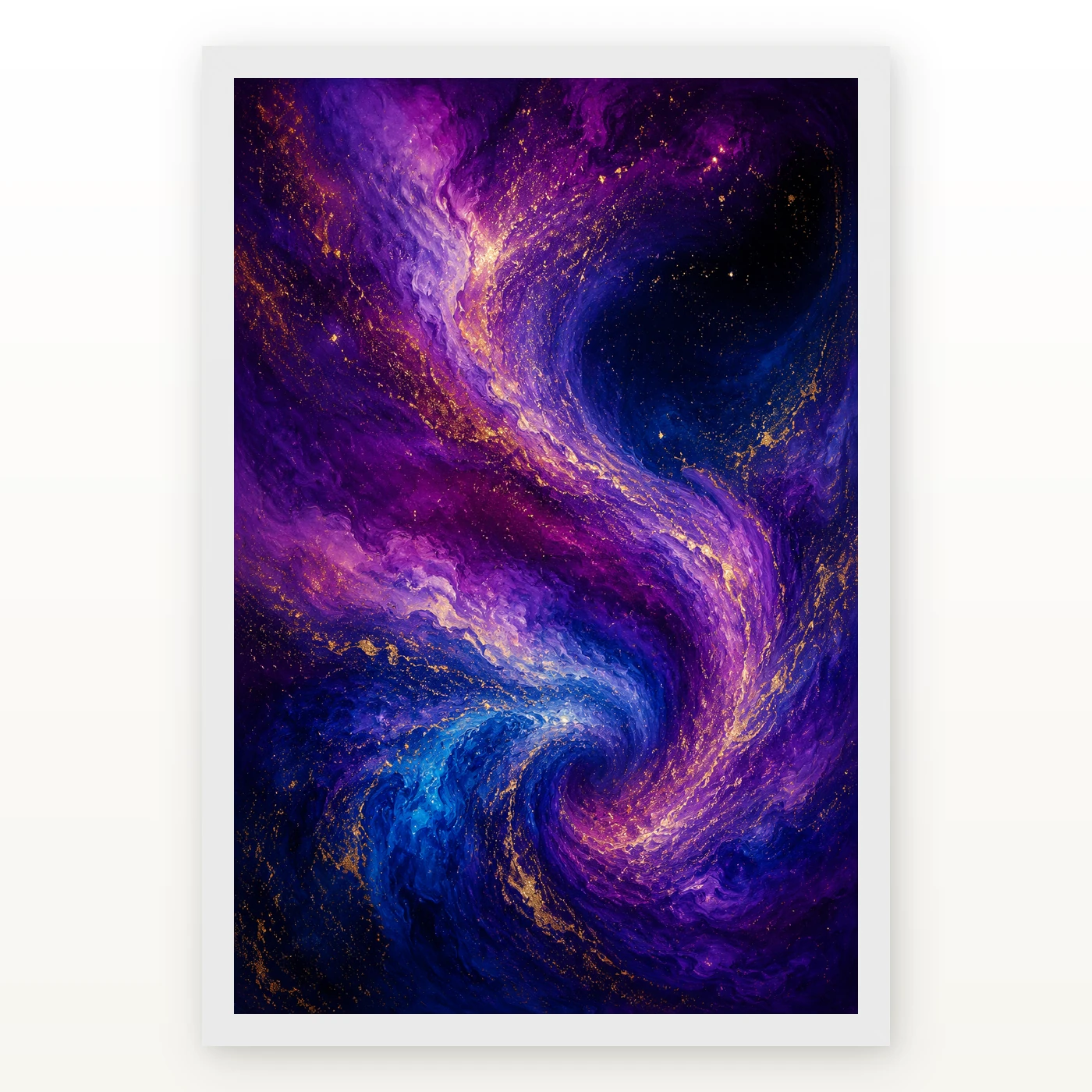 Abstract Galaxy Deep Space Purple Blue Gold Cosmic Art Photo Frame, view 2